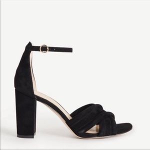 New with Box. Ann Taylor Gillian Suede Block Heel in Black Wmns Size 9